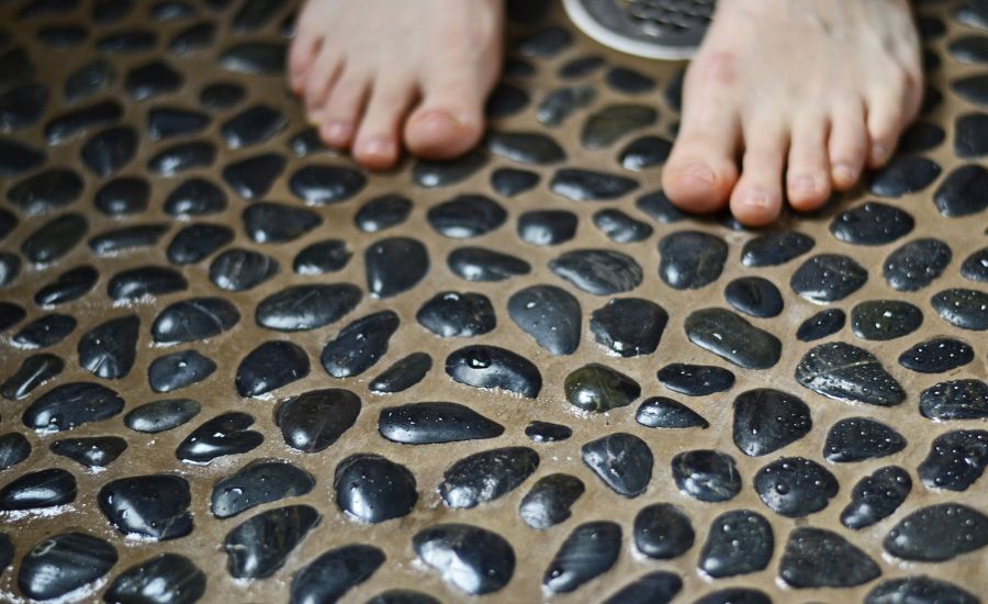 How to clean stone shower floor 1